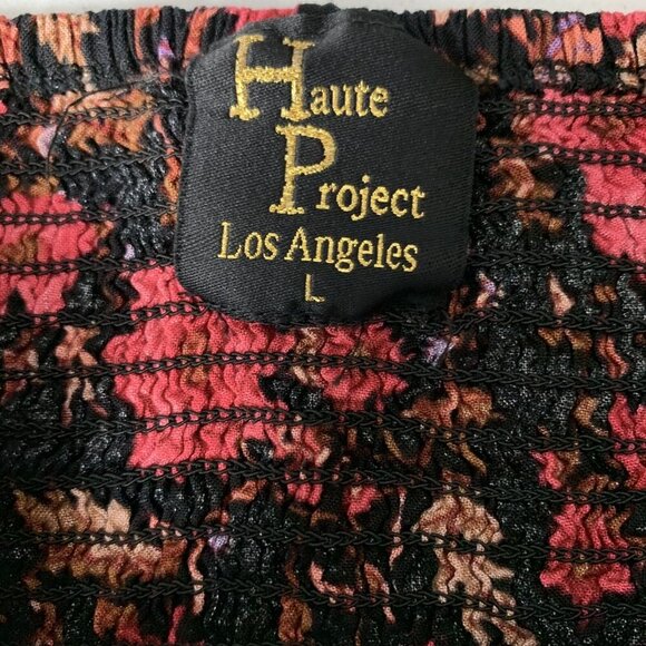 Haute Project Los Angeles Floral Smocked Ruffle Mini Skirt Large - Picture 3 of 4